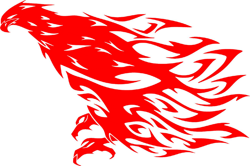 fle_18 Flaming Eagles Graphic Flame Decal