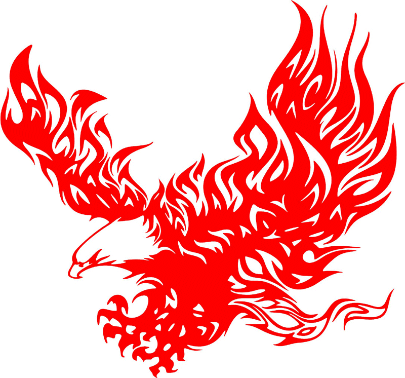 fle_22 Flaming Eagles Graphic Flame Decal
