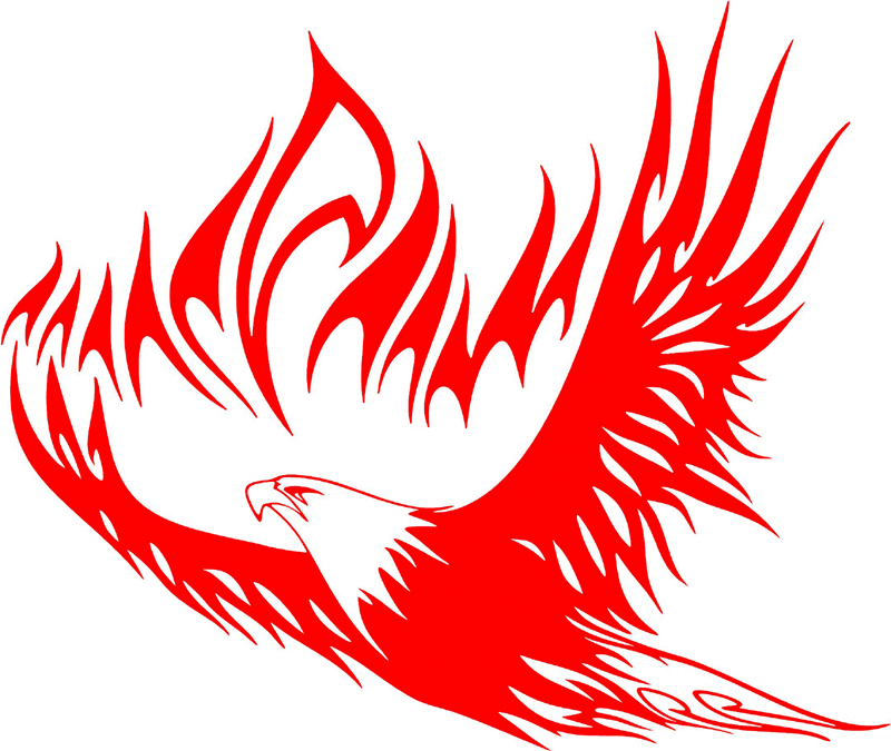 fle_23 Flaming Eagles Graphic Flame Decal