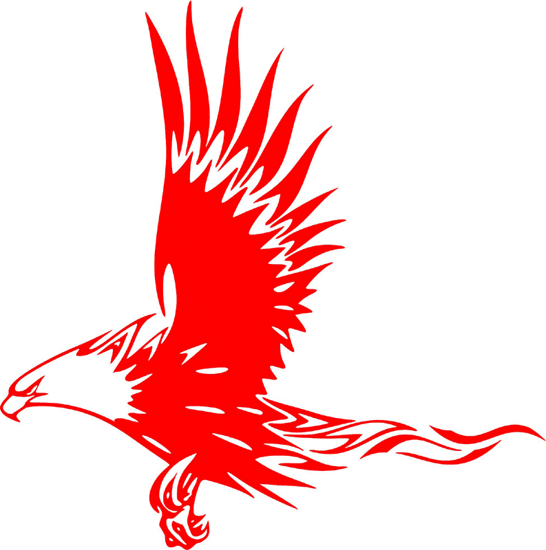 fle_27 Flaming Eagles Graphic Flame Decal