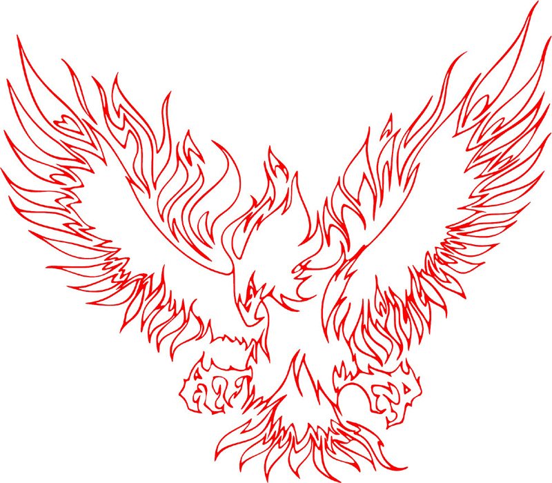 fle_28 Flaming Eagles Graphic Flame Decal