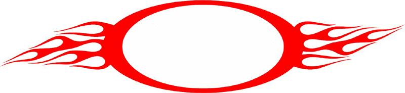 FRAME_23 Cool Flaming Border Graphic Flame Decal