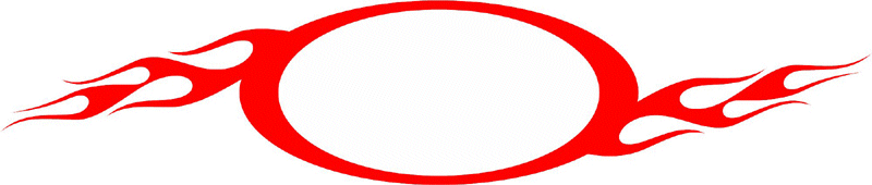 FRAME_26 Cool Flaming Border Graphic Flame Decal