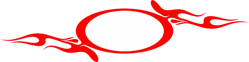 FRAME_47 Cool Flaming Border Graphic Flame Decal