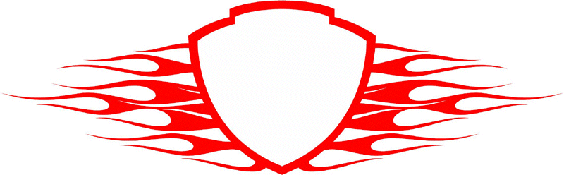 FRAME_50 Cool Flaming Border Graphic Flame Decal