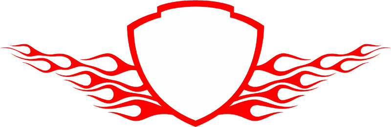 FRAME_51 Cool Flaming Border Graphic Flame Decal