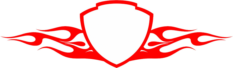 FRAME_53 Cool Flaming Border Graphic Flame Decal