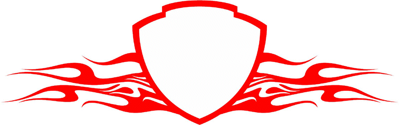 FRAME_54 Cool Flaming Border Graphic Flame Decal