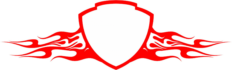 FRAME_55 Cool Flaming Border Graphic Flame Decal