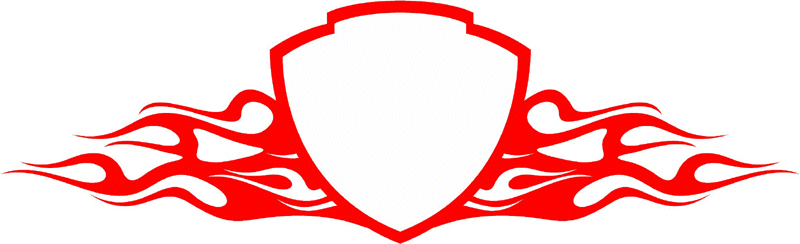 FRAME_57 Cool Flaming Border Graphic Flame Decal