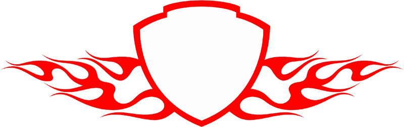 FRAME_58 Cool Flaming Border Graphic Flame Decal