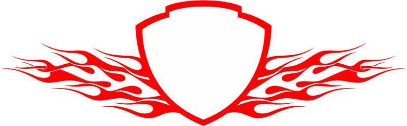 FRAME_59 Cool Flaming Border Graphic Flame Decal