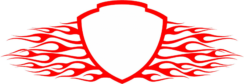 FRAME_62 Cool Flaming Border Graphic Flame Decal