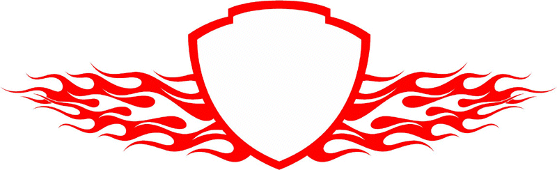 FRAME_65 Cool Flaming Border Graphic Flame Decal