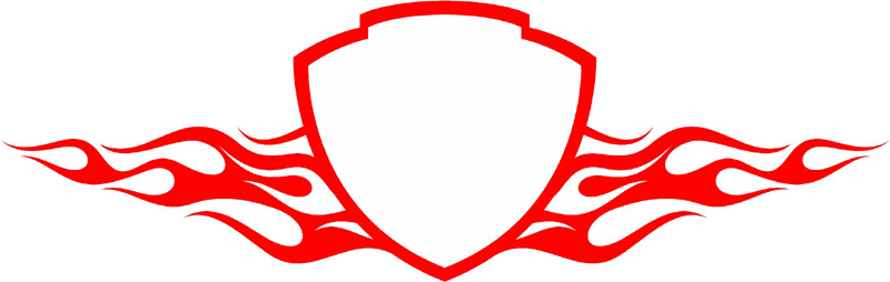 FRAME_66 Cool Flaming Border Graphic Flame Decal