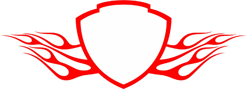 FRAME_70 Cool Flaming Border Graphic Flame Decal