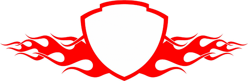 FRAME_78 Cool Flaming Border Graphic Flame Decal