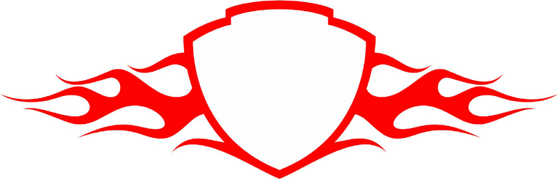 FRAME_79 Cool Flaming Border Graphic Flame Decal