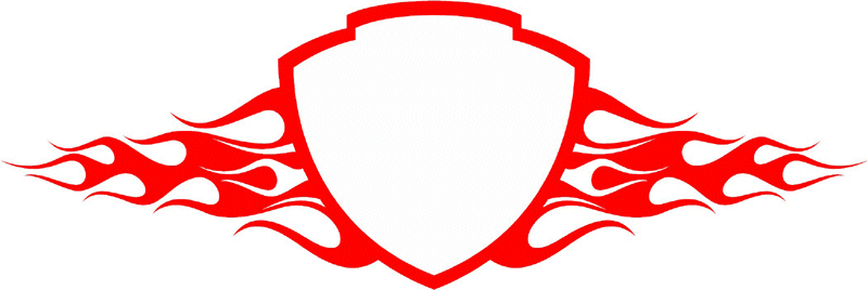 FRAME_80 Cool Flaming Border Graphic Flame Decal