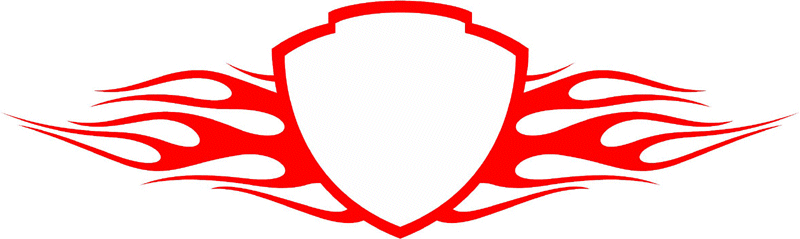 FRAME_81 Cool Flaming Border Graphic Flame Decal