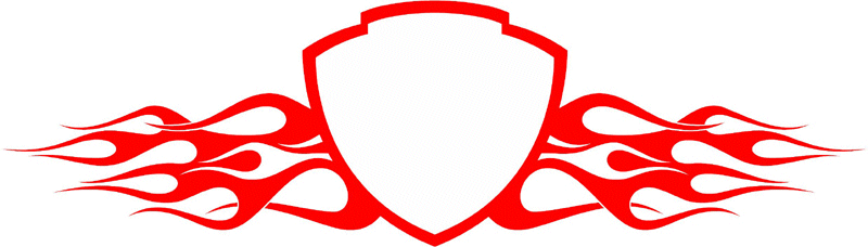 FRAME_85 Cool Flaming Border Graphic Flame Decal