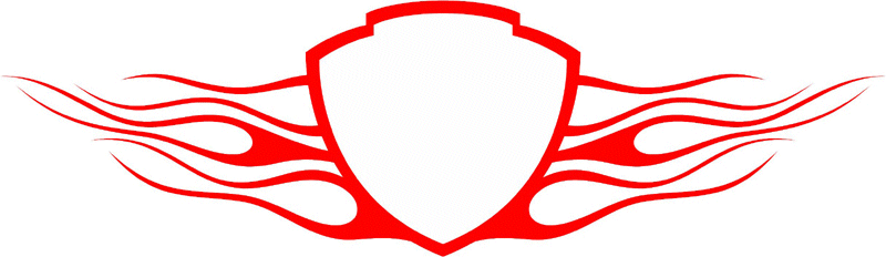 FRAME_88 Cool Flaming Border Graphic Flame Decal