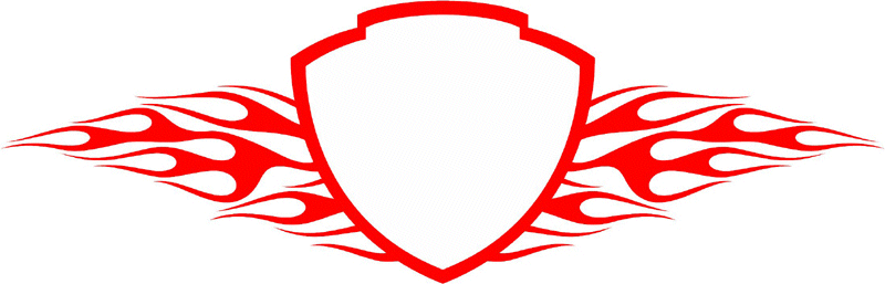 FRAME_89 Cool Flaming Border Graphic Flame Decal