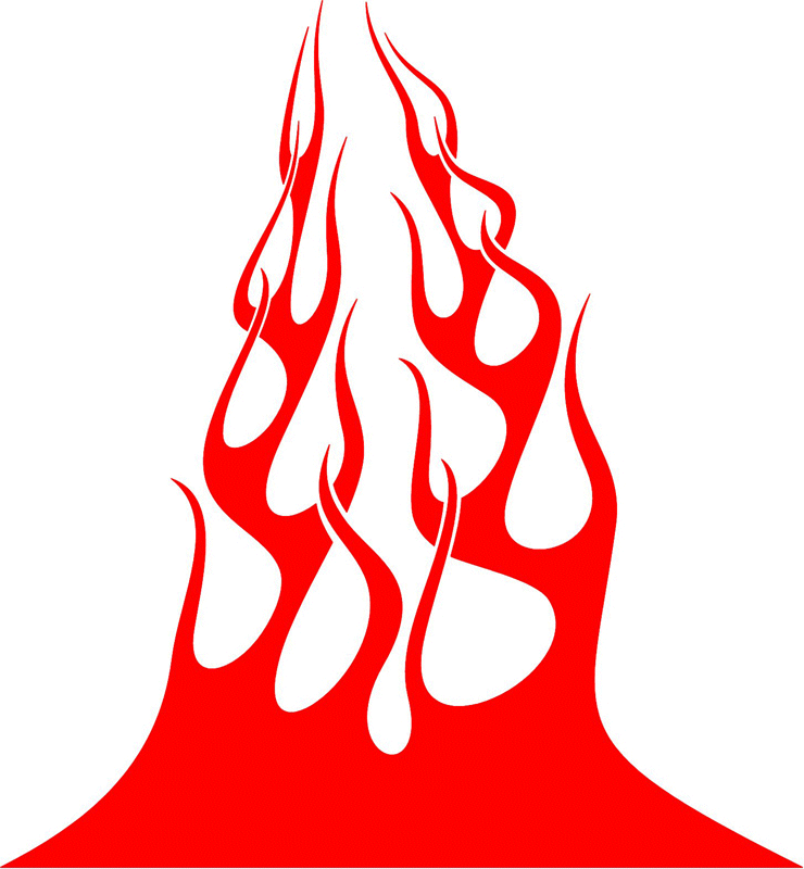 extra_22 Hood Flame Graphic Flame Decal