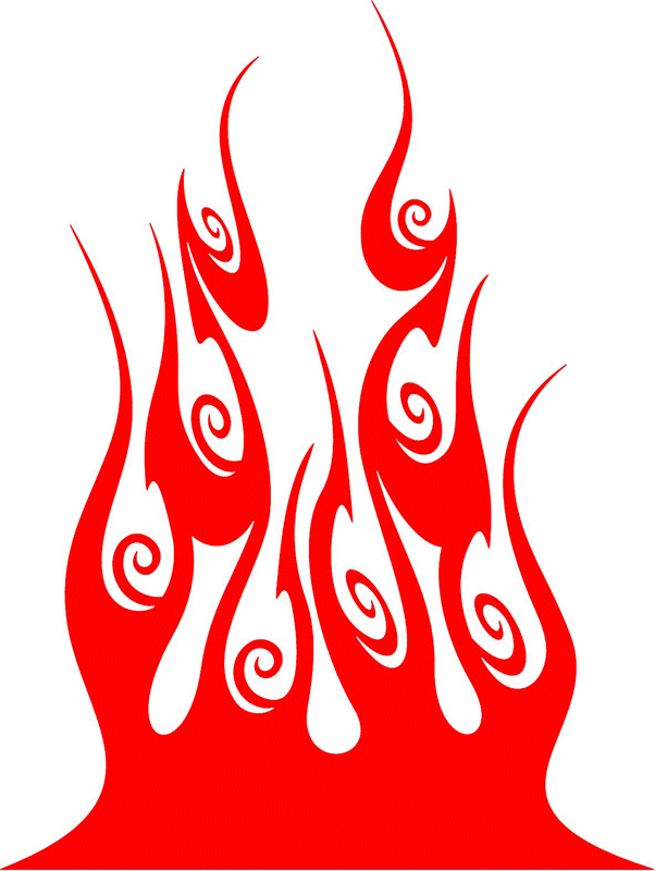 extra_25 Hood Flame Graphic Flame Decal