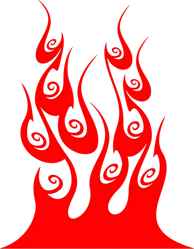 extra_26 Hood Flame Graphic Flame Decal