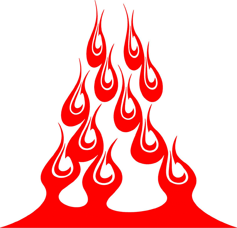 extra_28 Hood Flame Graphic Flame Decal