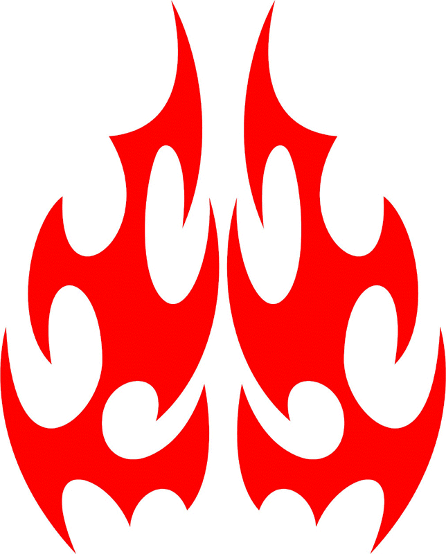 hood_13 Hood Flame Graphic Flame Decal