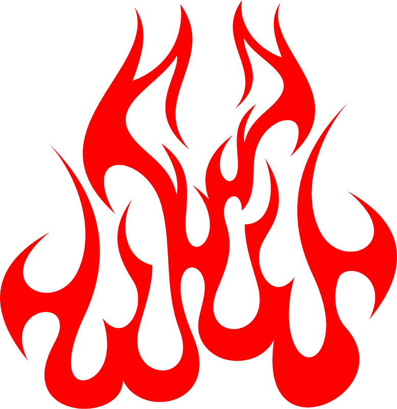 hood_22 Hood Flame Graphic Flame Decal