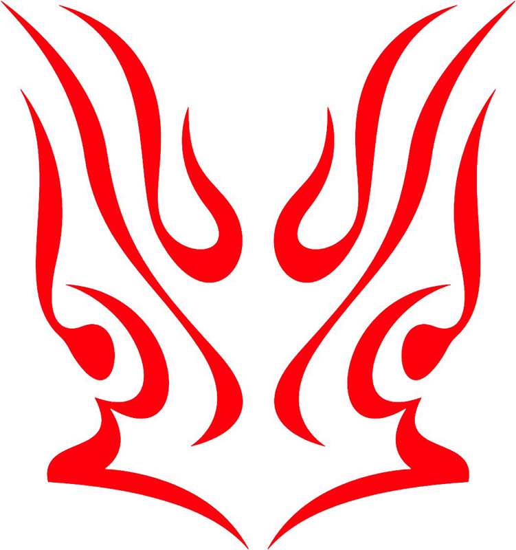 hood_26 Hood Flame Graphic Flame Decal