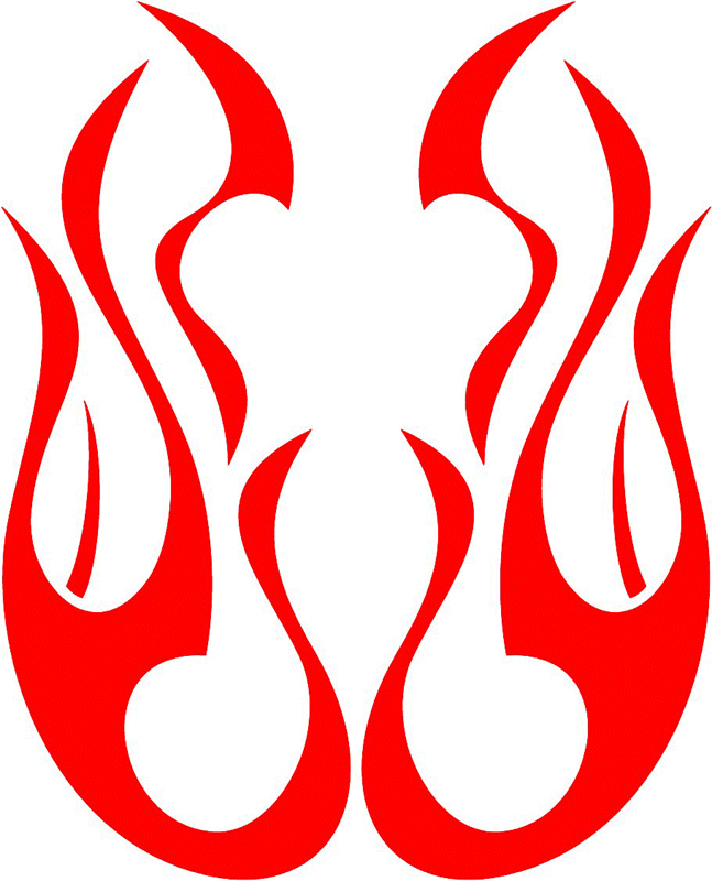 hood_28 Hood Flame Graphic Flame Decal