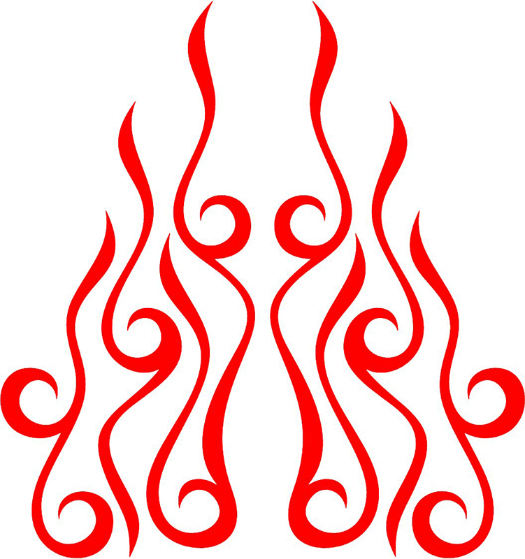 hood_29 Hood Flame Graphic Flame Decal