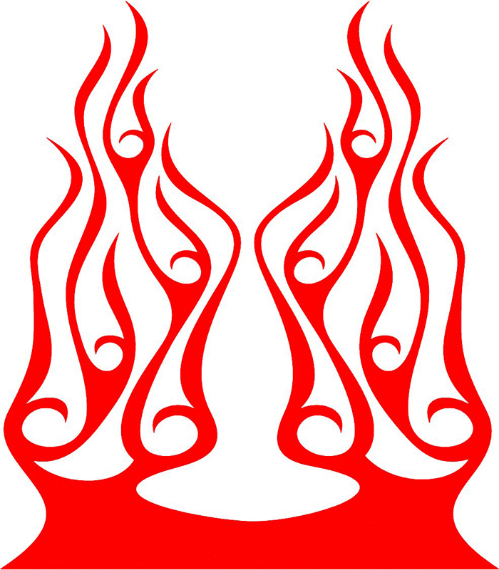 hood_34 Hood Flame Graphic Flame Decal
