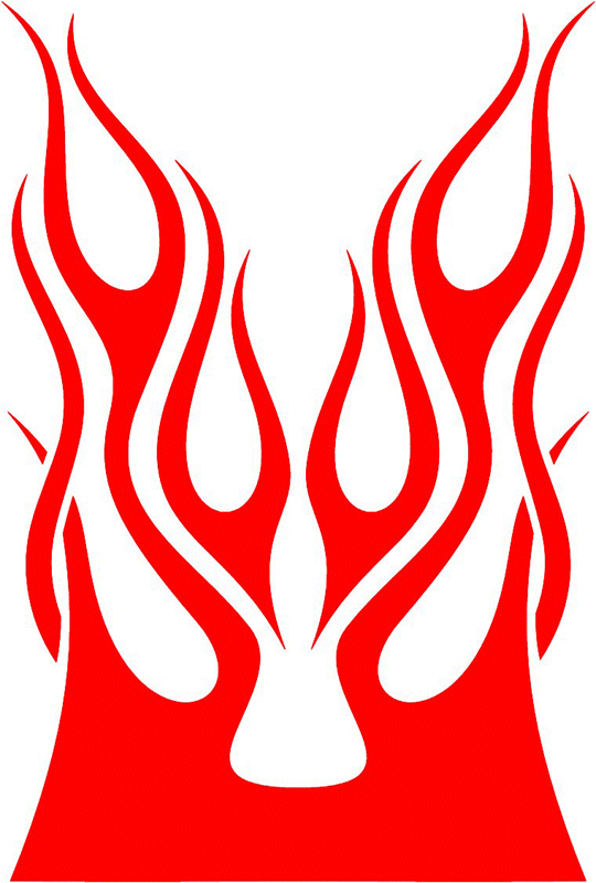 hood_35 Hood Flame Graphic Flame Decal