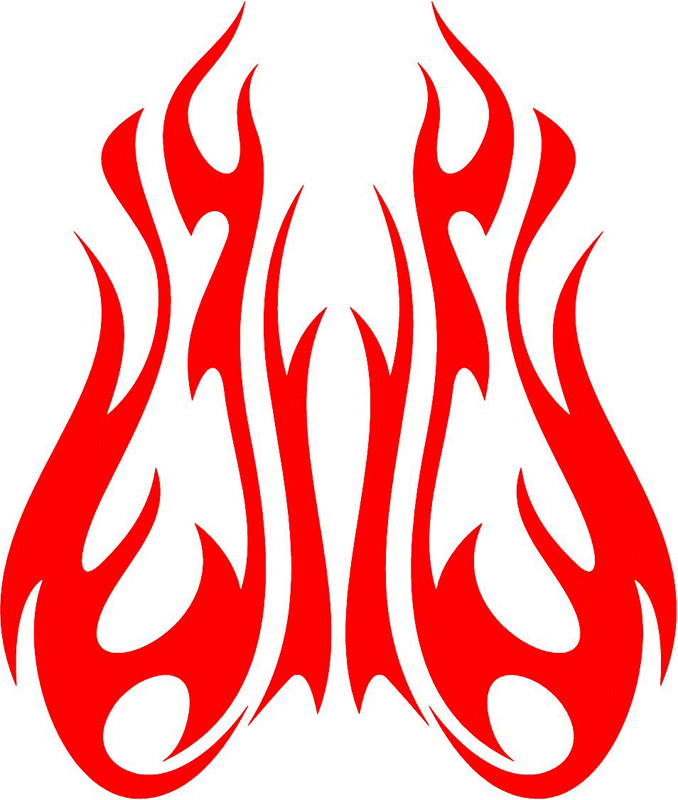hood_36 Hood Flame Graphic Flame Decal