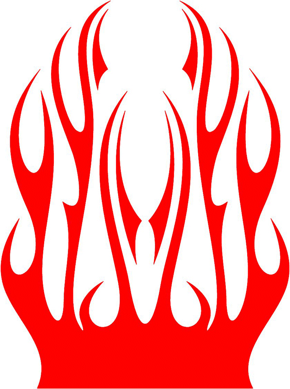 hood_38 Hood Flame Graphic Flame Decal
