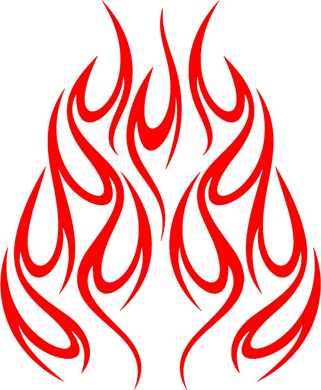 hood_40 Hood Flame Graphic Flame Decal