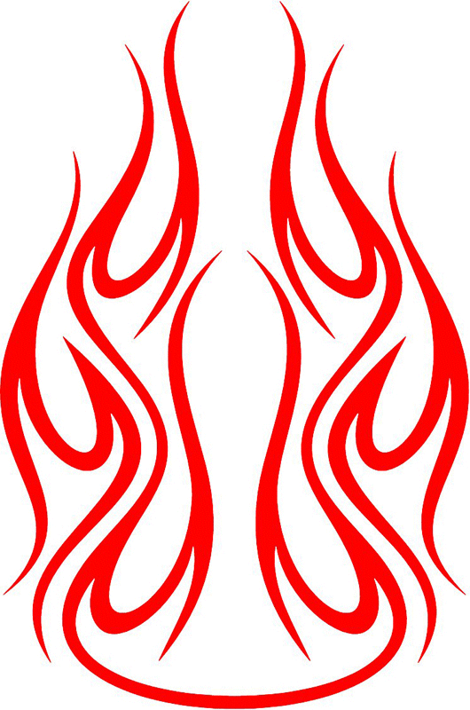 hood_41 Hood Flame Graphic Flame Decal