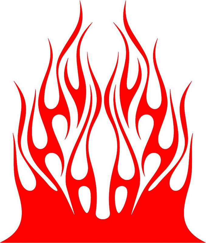hood_44 Hood Flame Graphic Flame Decal