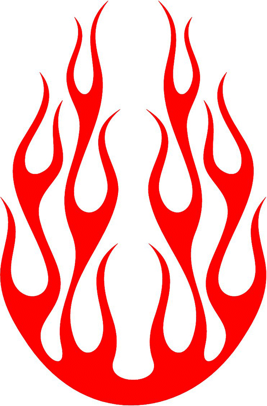 hood_50 Hood Flame Graphic Flame Decal