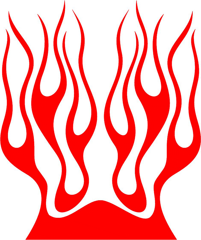 hood_52 Hood Flame Graphic Flame Decal