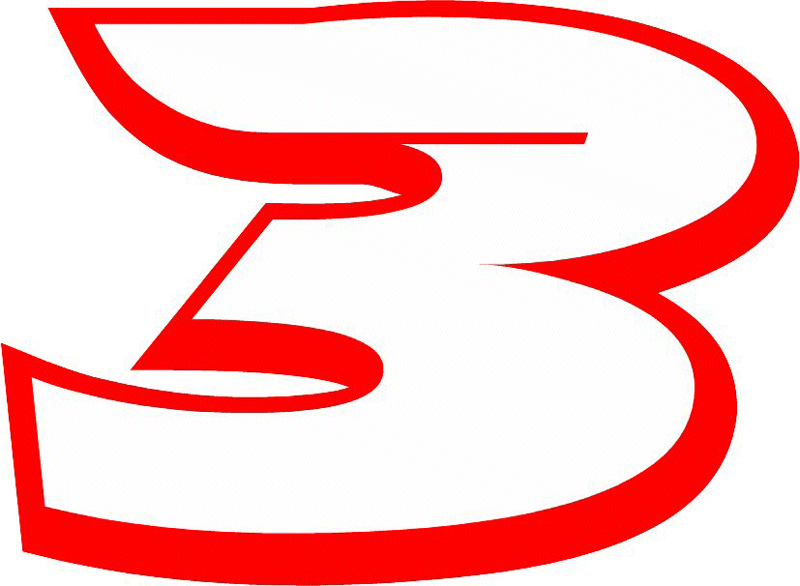 ORIGINAL_3 Racing Flaming Numbers Graphic Flame Decal