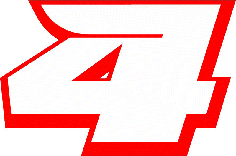 ORIGINAL_4 Racing Flaming Numbers Graphic Flame Decal