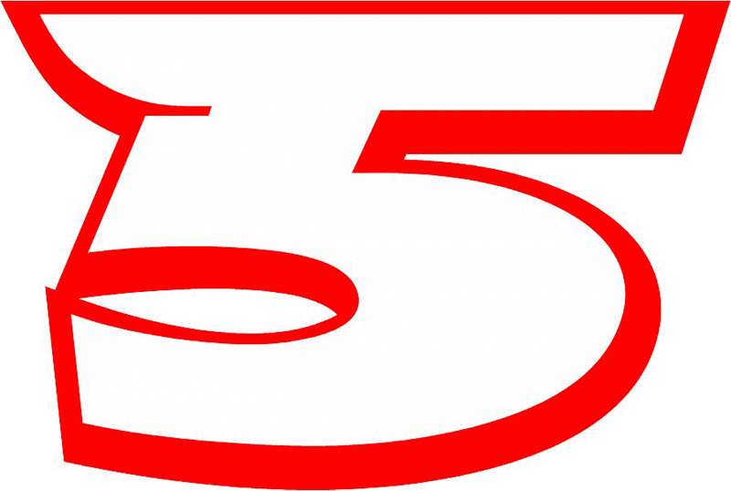 ORIGINAL_5 Racing Flaming Numbers Graphic Flame Decal