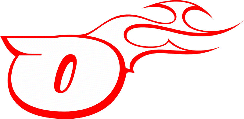 RT_RIGHT_0 Racing Flaming Numbers Graphic Flame Decal