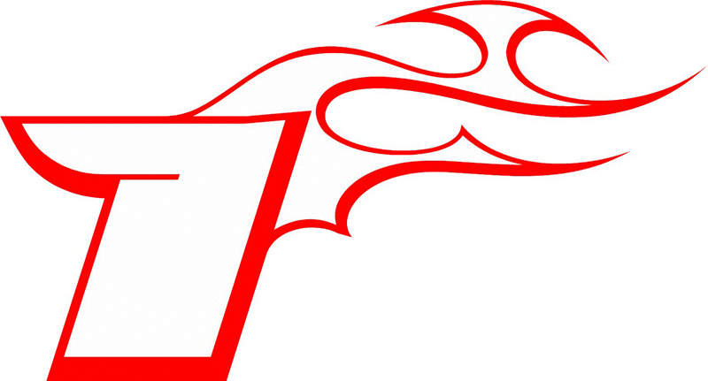 RT_RIGHT_1 Racing Flaming Numbers Graphic Flame Decal